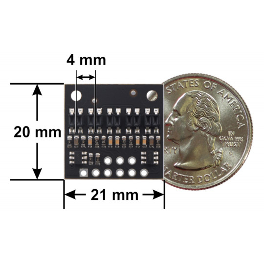 Відбивна сенсорна стрічка QTR-HD-05RC - 5-канальна - цифрова - Pololu 4105