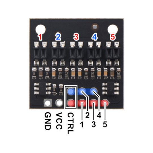 Відбивна сенсорна стрічка QTR-HD-05RC - 5-канальна - цифрова - Pololu 4105