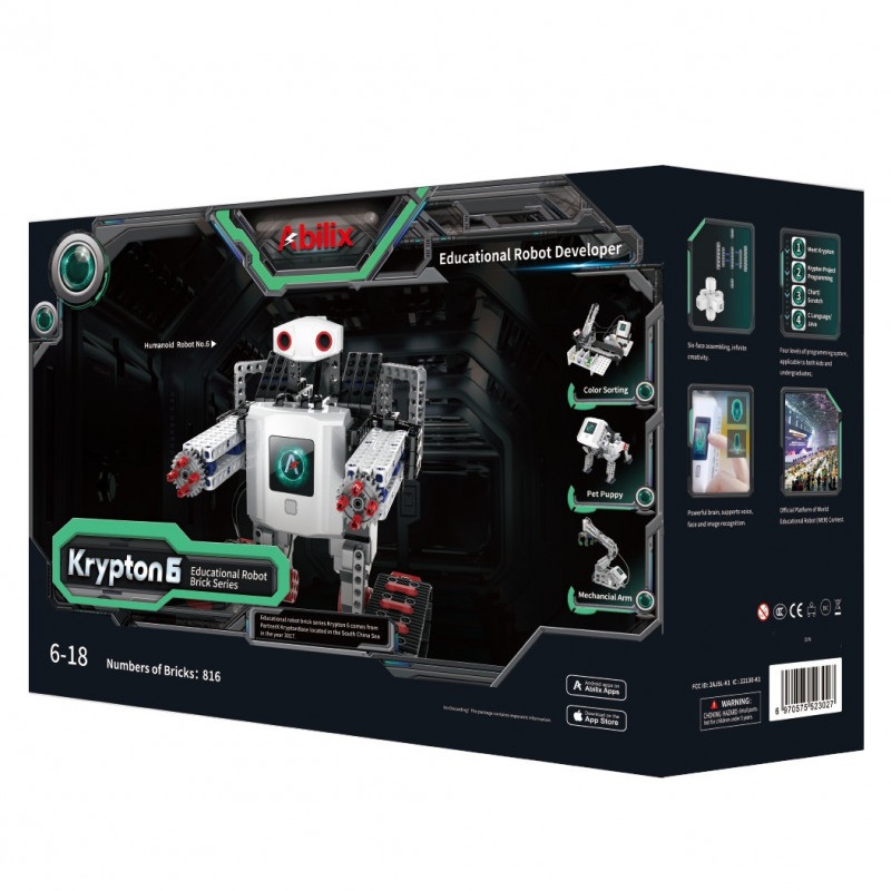 Abilix Krypton 6 - robot edukacyjny 1,3GHz / 812 klocków do budowy 36 projektów z instrukcjami PL