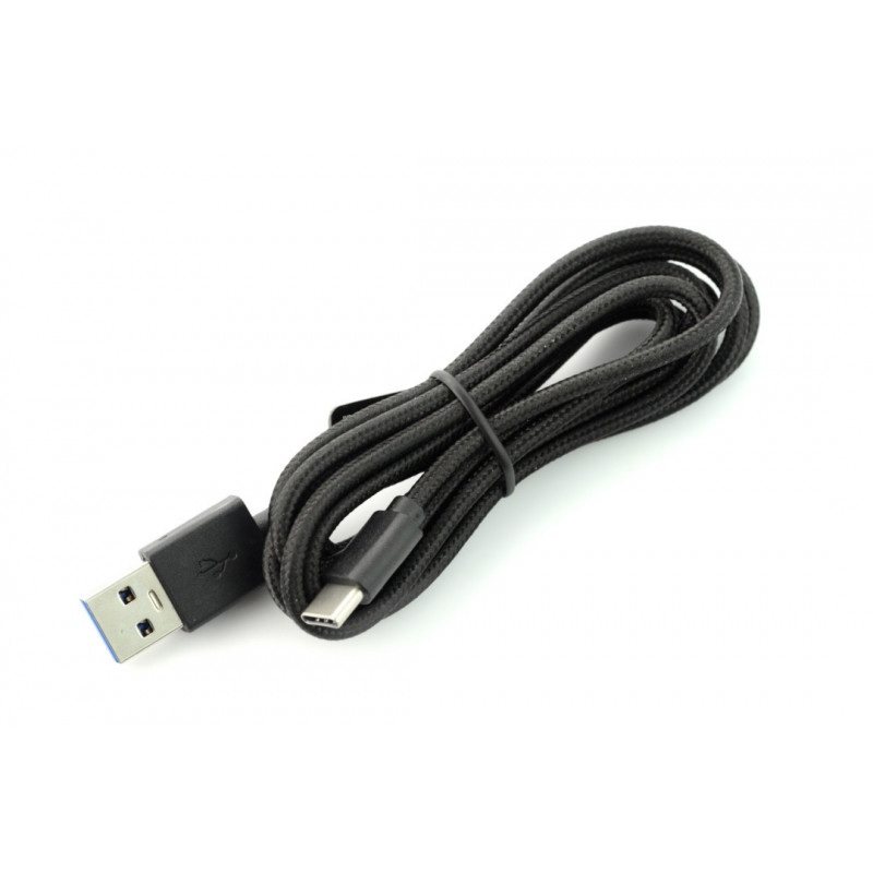Kabel USB 3.0 typ C 1.5m - oplot czarny