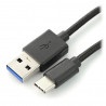 Kabel USB 3.0 typ C 2m - oplot czarny - zdjęcie 1