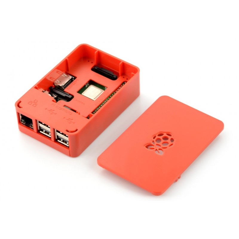 Obudowa Raspberry Pi Model 3B+/3B/2B RS Pro Plus - czerwona z klapką