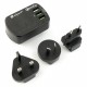 Zasilacz podróżny 3x USB 3,4A, wtyczki USA, EUR, UK, AUS, szybkie ładowanie Zasilacz podróżny 3x USB 3,4A, wtyczki USA, EUR, UK, AUS, szybkie ładowanie