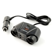Rozgałęziacz zapalniczki samochodowej Esperanza Asti - 2 gniazda + 4xUSB