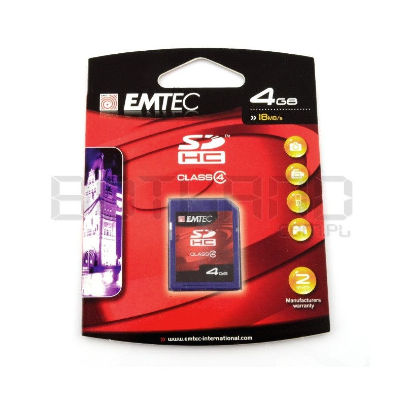 Karta pamięci Emtec SDHC SD 4GB klasa 4