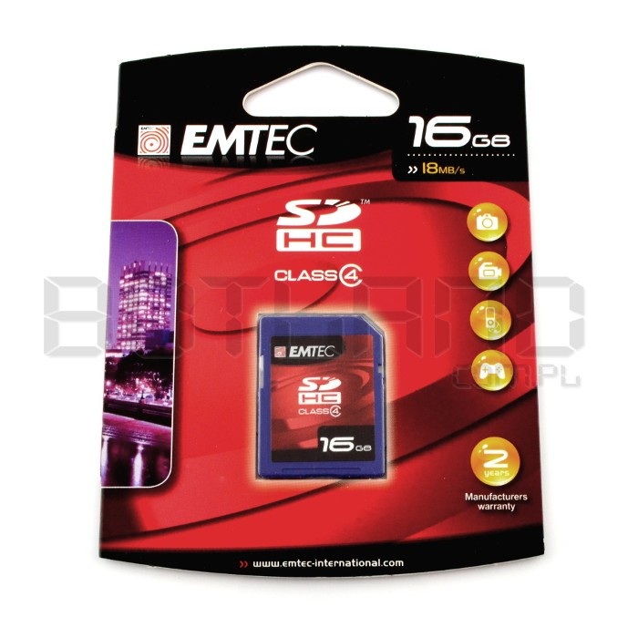 Karta pamięci Emtec SDHC SD 16GB klasa 4