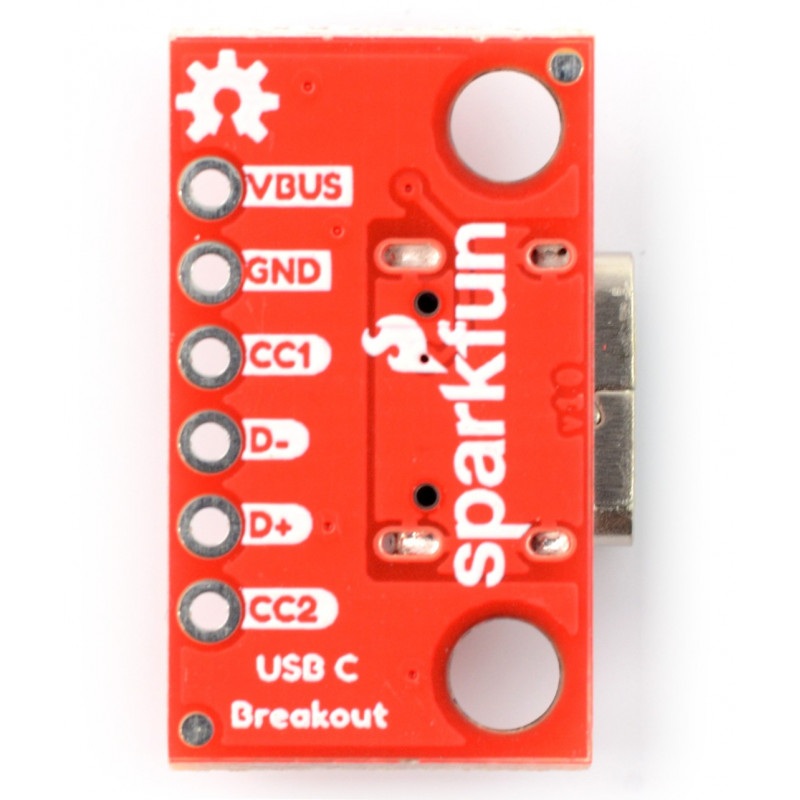 USB typ C 6 pin - złącze do płytki stykowej - SparkFun