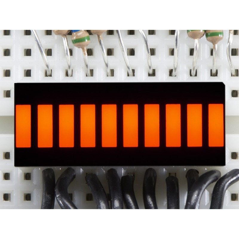 Wyświetlacz LED linijka - 10-segmentowy - bursztynowy