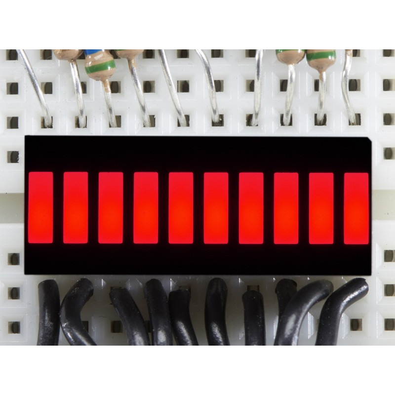 Wyświetlacz LED linijka - 10-segmentowy - czerwony