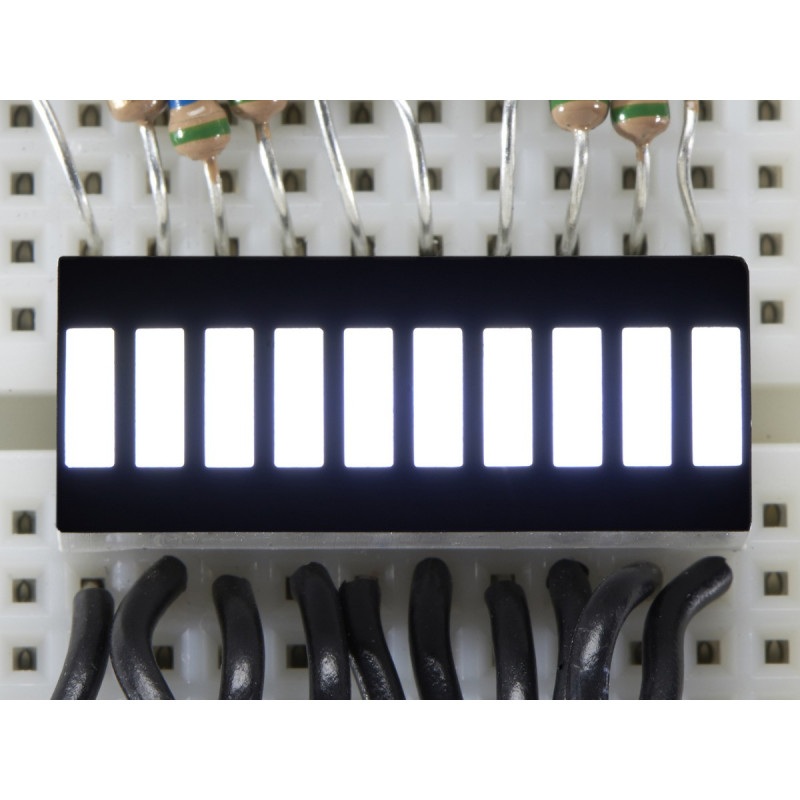 Wyświetlacz LED linijka - 10-segmentowy - biały