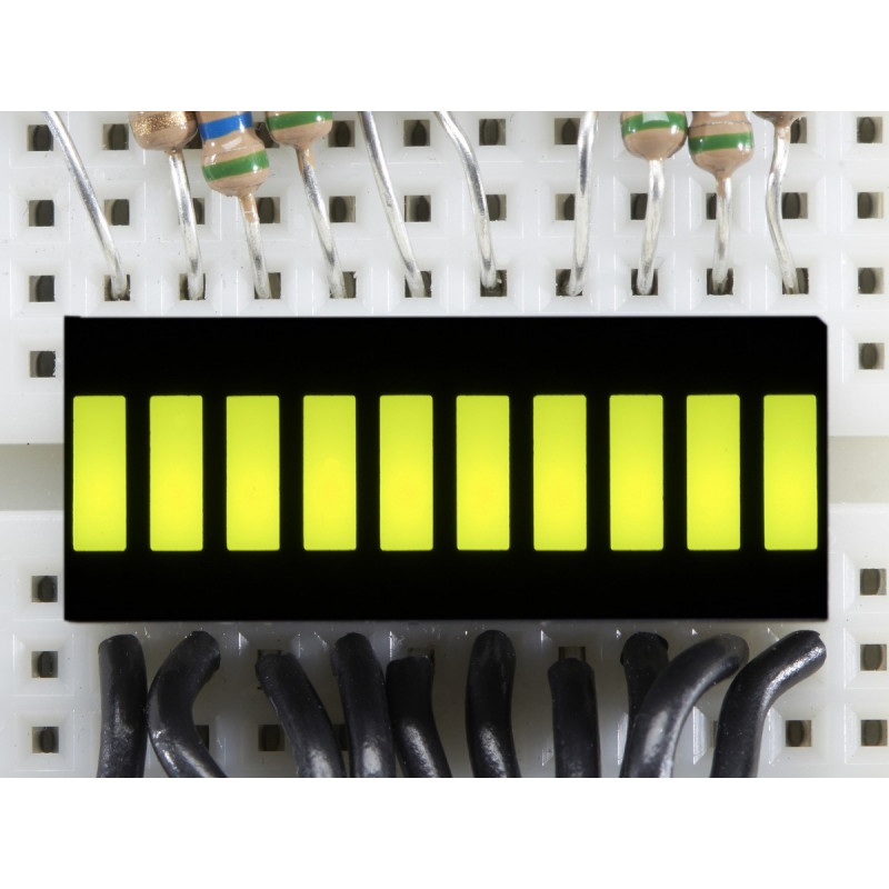 Wyświetlacz LED linijka - 10-segmentowy - żółty