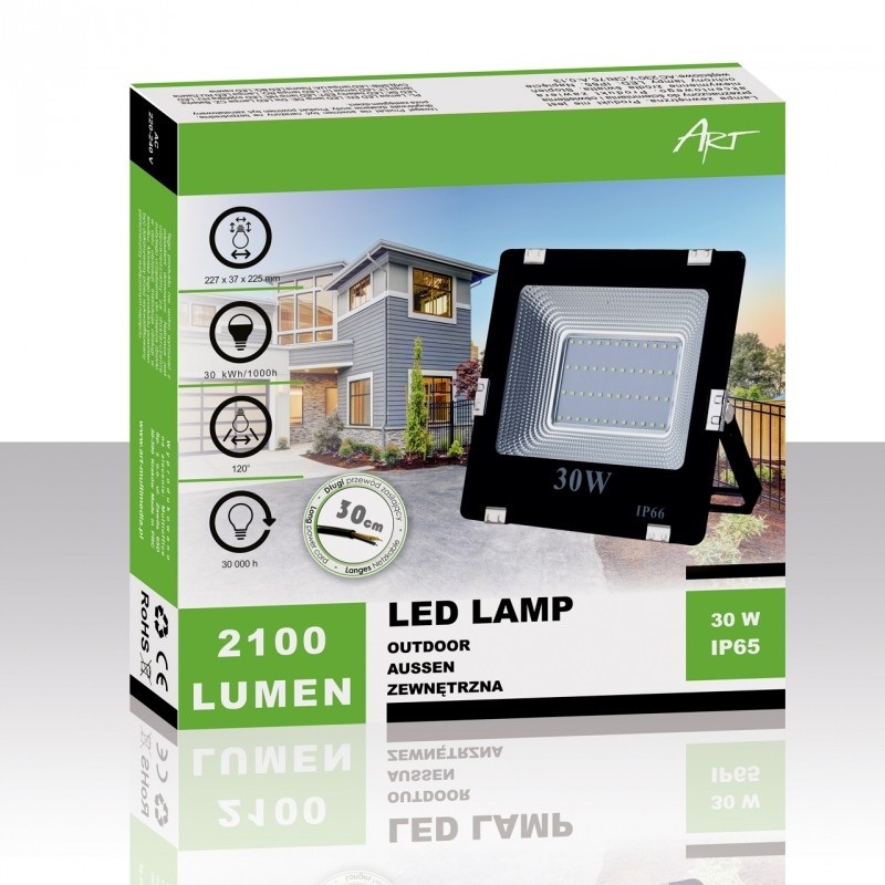Lampa zewnętrzna LED ART, 30W, 2100lm, IP65, AC230V, 4000K - biała naturalna