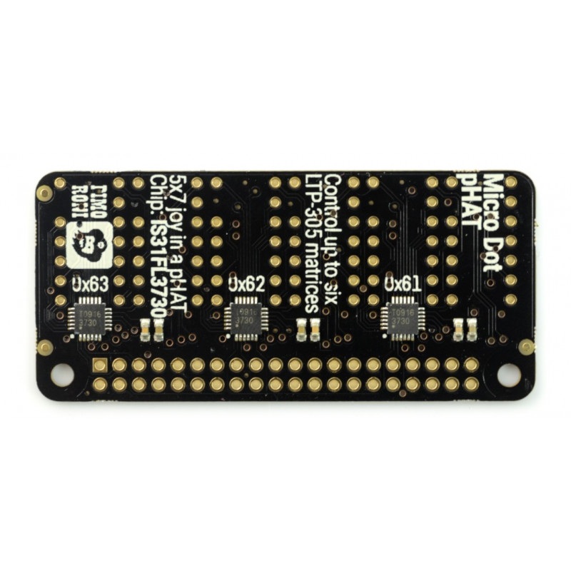 PiMoroni Micro Dot pHAT - 6 matryc LED 5x7 - nakładka dla Raspberry Pi - zielona