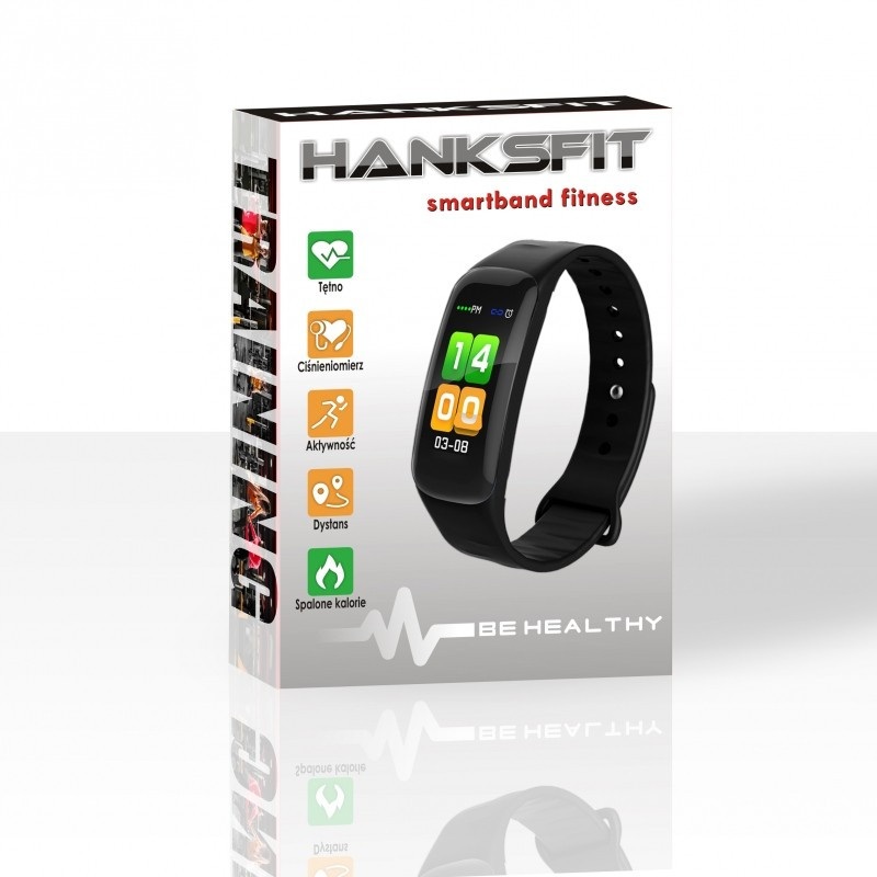 Smartband ART Hanksfit S-FIT18 - inteligentna opaska - czarny