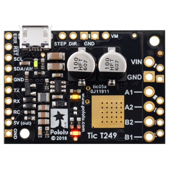 Tic T249 - USB-контролер крокового двигуна 47 В/4,5 А - Зібраний - Pololu 3138