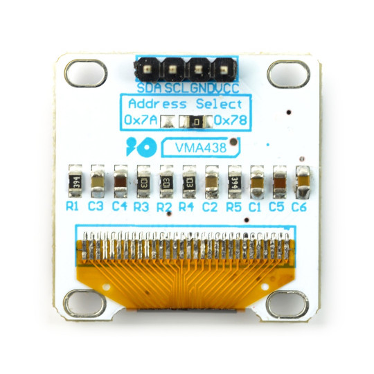 Графічний OLED-дисплей Velleman VMA438 синього кольору, 0,96 дюйма, 128x64 пікселів, I2C