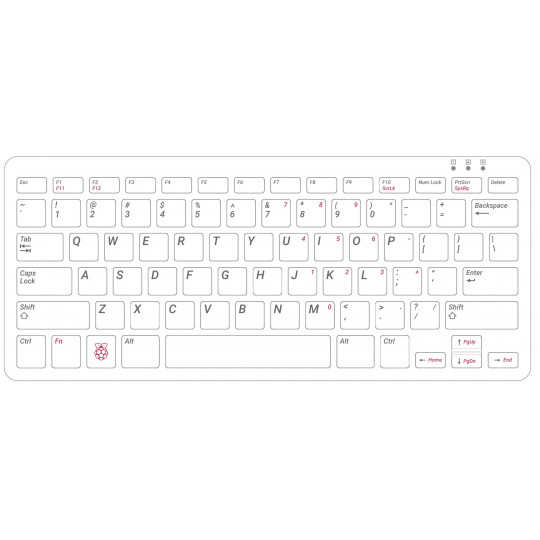 Офіційна дротова USB-клавіатура для Raspberry Pi 4B/3B+/3B/2B - чорна та графітова