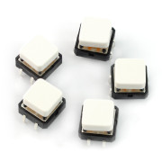 Tact Switch 12x12 mm z nasadką kwadratowy - biały