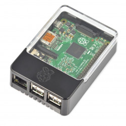 Obudowa Raspberry Pi Model 3/2/B+ Pi Hat ze zdejmowaną klapką - czarna