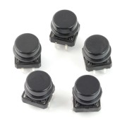 Tact Switch 12x12 mm z nasadką okrągły - czarny