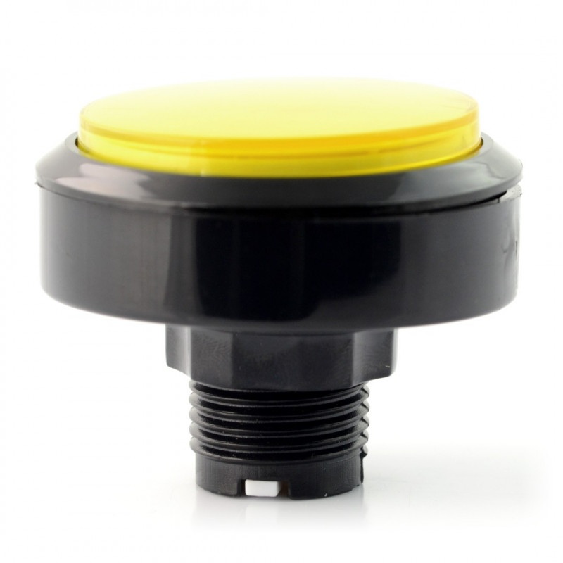 Push Button 6cm - żółty - płaski