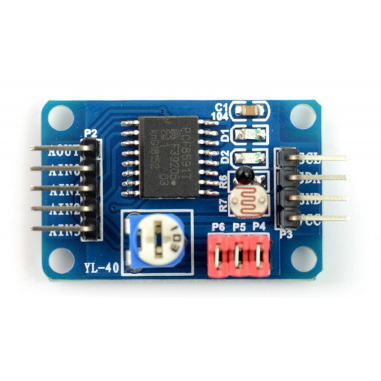 PCF8591 - 8-бітний аналого-цифровий та цифро-аналоговий перетворювач I2C v2