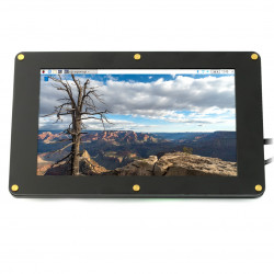 Ekran Seeed studio LCD IPS 7" 720x1280px HDMI + USB dla  Raspberry Pi 3B+/3B/2B/Zero obudowa czarna