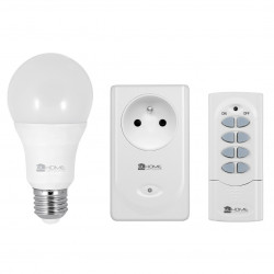 Eura-tech EL Home RCX-80C8 - Zestaw bezprzewodowy: żarówka + gniazdo + pilot - 433MHz