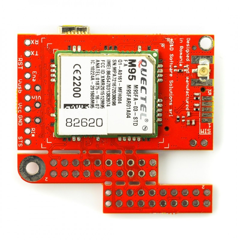 Moduł 2G/GSM - u-GSM shield v2.19 M95FA - do Arduino i Raspberry Pi - złącze u.FL