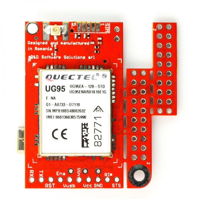 Moduł 3G/GSM - u-GSM shield v2.19 UG95E - do Arduino i Raspberry Pi - złącze u.FL