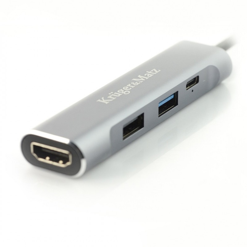 Adapter (HUB) USB typu C na HDMI / USB 3.0 / USB 2.0 / C port