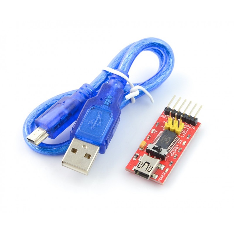 Konwerter USB-UART FTDI FT232RL - gniazdo miniUSB + przewód USB