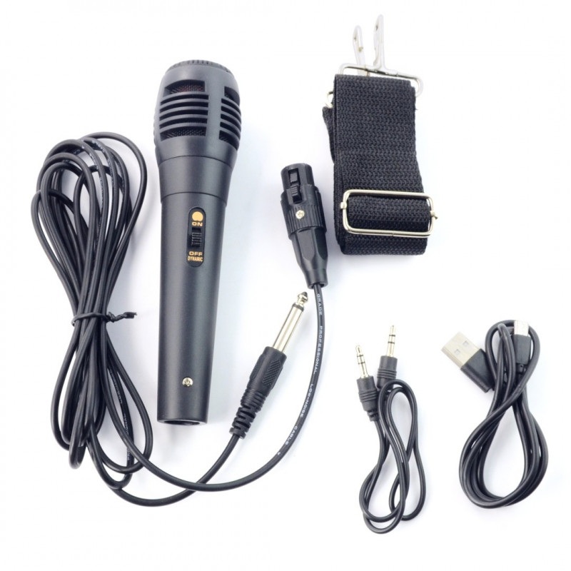 Głośnik Bluetooth uGo Bazooka Karaoke 16W RMS z mikrofonem - czarny