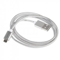 Przewód magnetyczny TRACER USB A - microUSB 1m srebrny