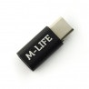 Adapter przejściówka Micro USB - USB typu C M-Life - czarna - zdjęcie 1