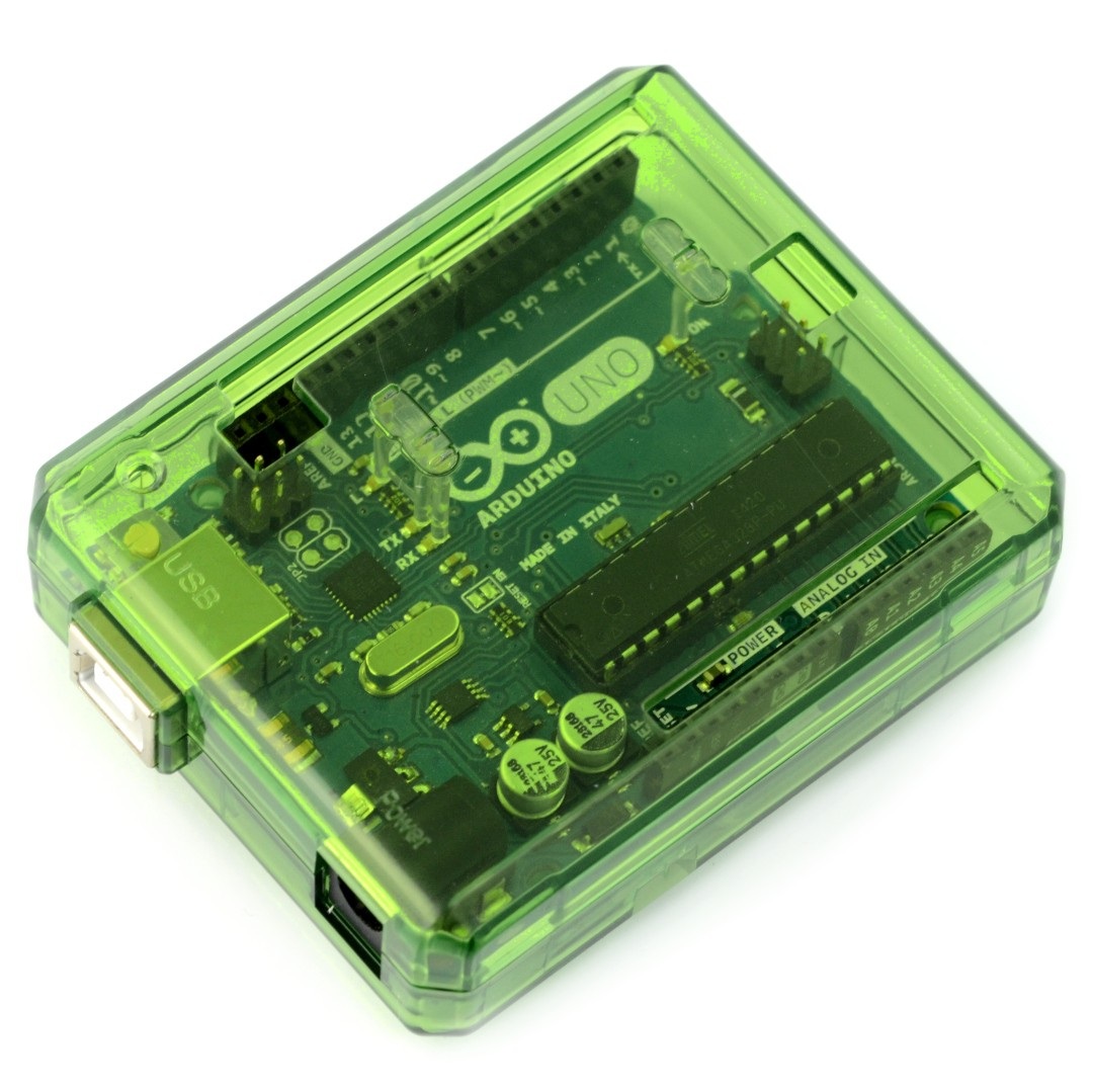 Obudowa przezroczysta zielona Arduino uno