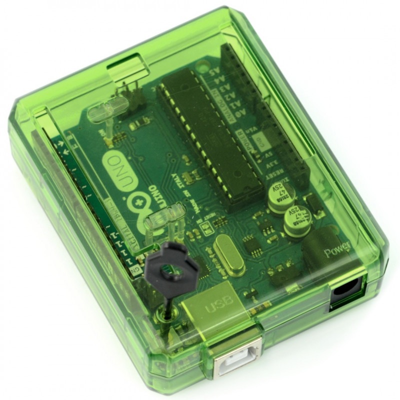 Obudowa przezroczysta zielona Arduino uno
