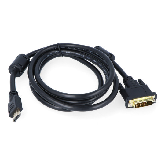 Кабель Akyga DVI-D - HDMI, черный, длина 1,8 м.