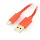 Przewód microUSB B - A w czerwonym oplocie EB181R - 2m Przewód microUSB B - A w czerwonym oplocie EB181R - 2m