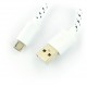 Przewód microUSB B - A w białym oplocie EB181W - 1m Przewód microUSB B - A w białym oplocie EB181W - 1m