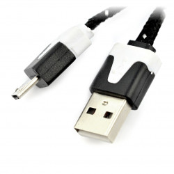 Przewód microUSB B - A w czarnym oplocie EB176K - 1m