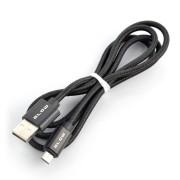 Przewód microUSB B - A w czarnym oplocie Blow - 1m