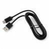 Przewód USB 2.0 typ A - USB 2.0 typ C - 1m czarny z oplotem - zdjęcie 2