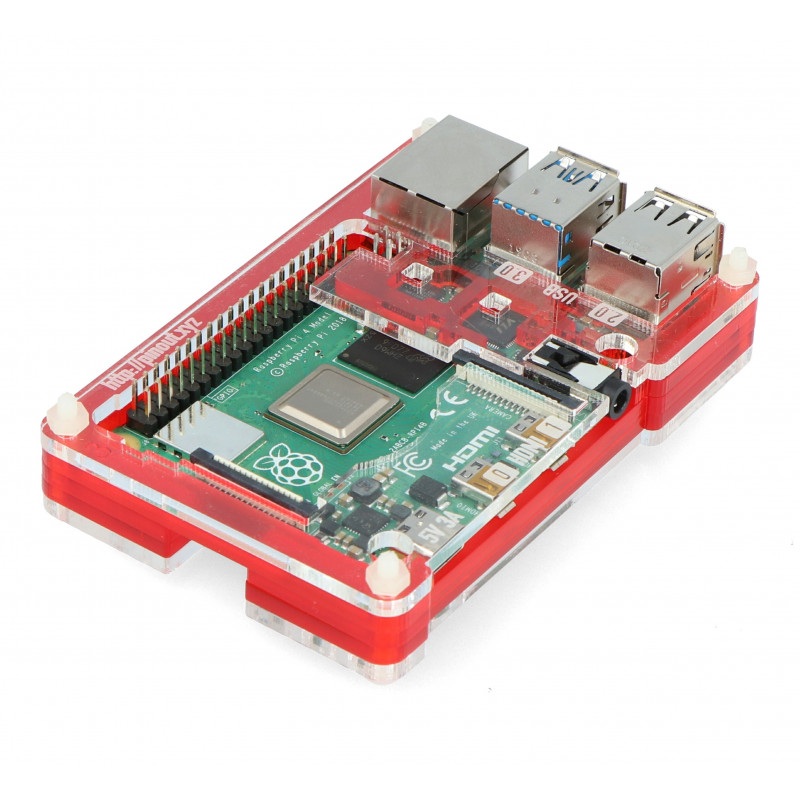 Obudowa do Raspberry Pi Model 4B Pibow Coupé 4 – Czerwona