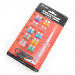 Zestaw bezpieczników samochodowych 10szt. + próbnik - Midi 3-30A