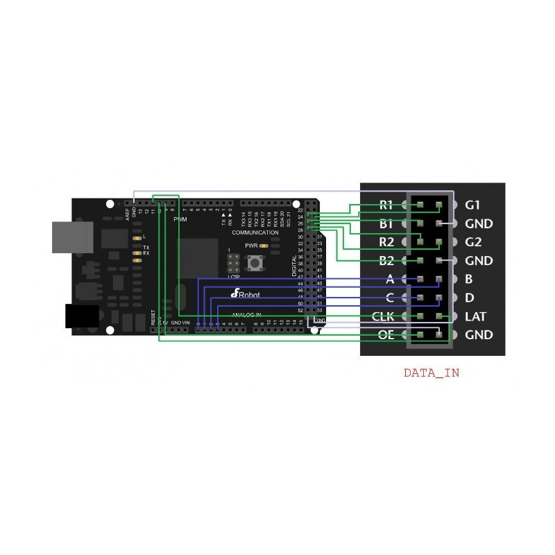 DFRobot - Matryca 64x32 - 2048 LED RGB - indywidualnie adresowane