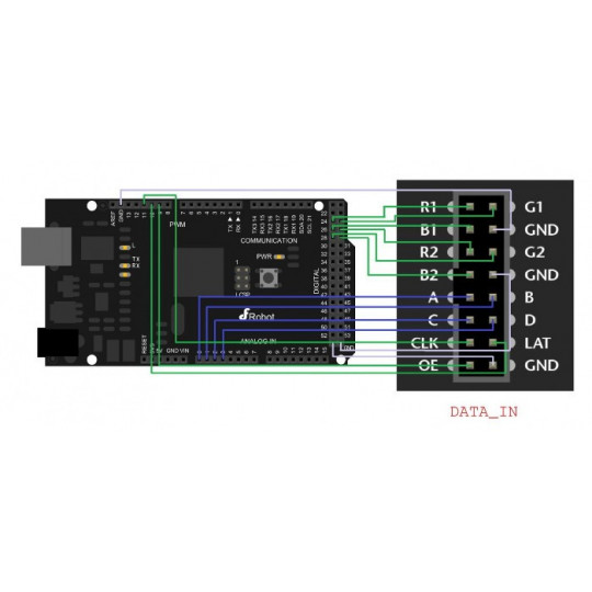 Матрица 64x32 — 2048 RGB-светодиодов — с возможностью индивидуальной адресации.