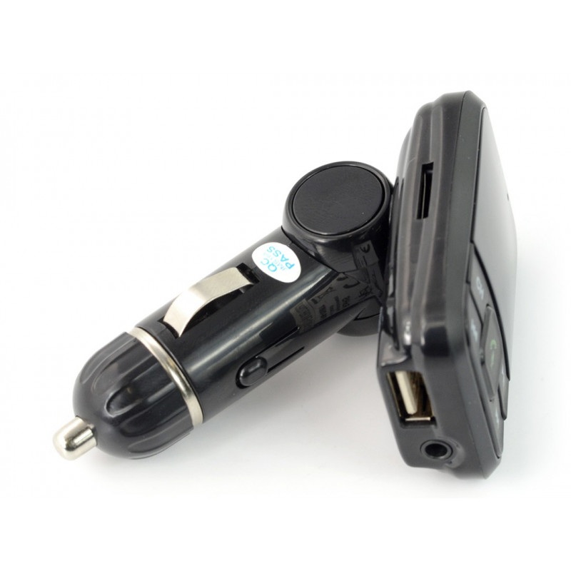 Transmiter samochodowy FM MP3 - ART FM-08BT - Bluetooth, USB, microSD, LCD 1,3''