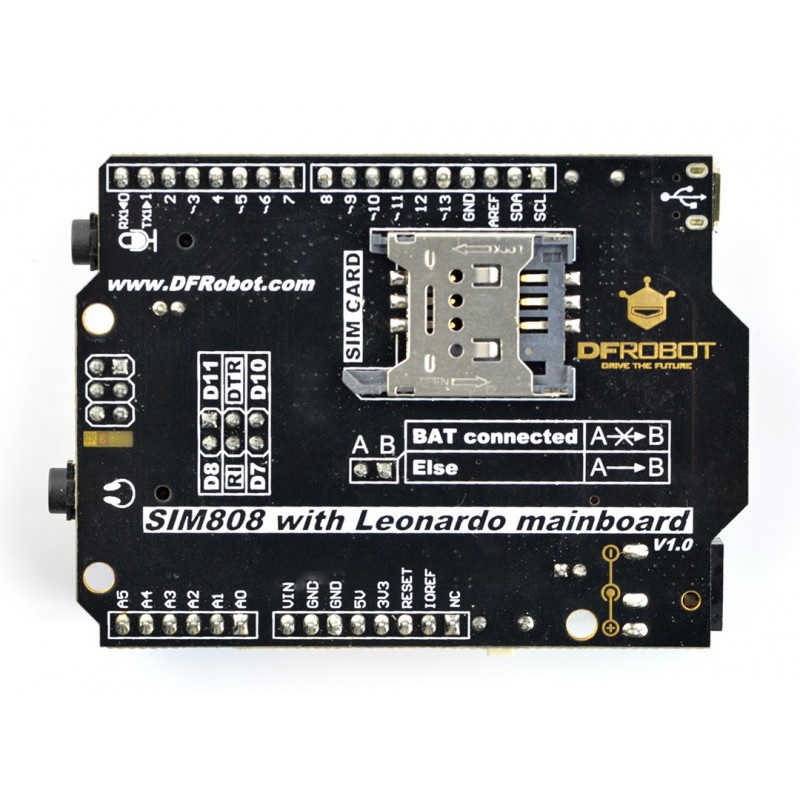 GSM/GPRS/GPS SIM808 z płytką główną Arduino Leonardo