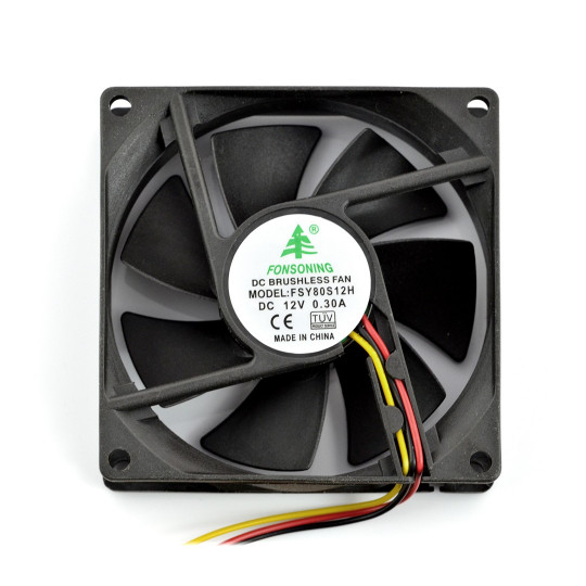 Вентилятор 12V 80x80x25mm 3 дроти